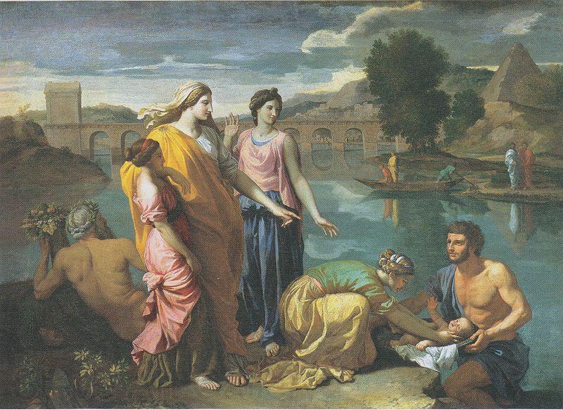 Nicolas Poussin The Finding of Moses Norge oil painting art